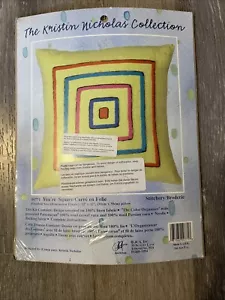 JCA Crewel Kit Bordado Brillante Mod Almohada Cuadrada -Kristin Nicholas 12"x12" Nuevo - Imagen 1 de 2