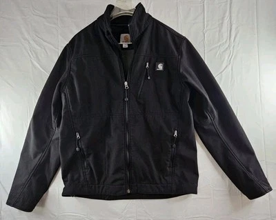 Carhartt Jacket Men's Size Small Black Soft Shell Full Zip Pockets Ripstop J250  - Image 1 of 4