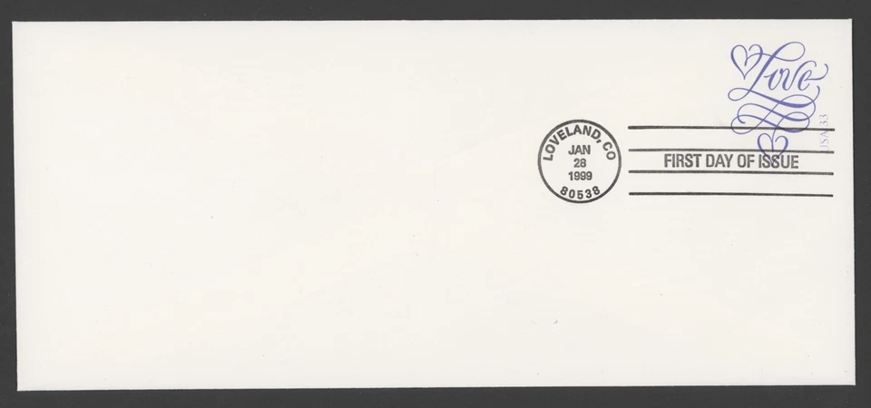 1999 US Scott #U644 33c Love, Be my Valentine Solid #10 Stamped Envelope FDC - Image 1 of 1