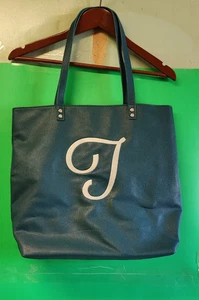 Thirty One Jewell Around Town Tote City, Blue Pebble, Polka Dot Interior "J" - Picture 1 of 8