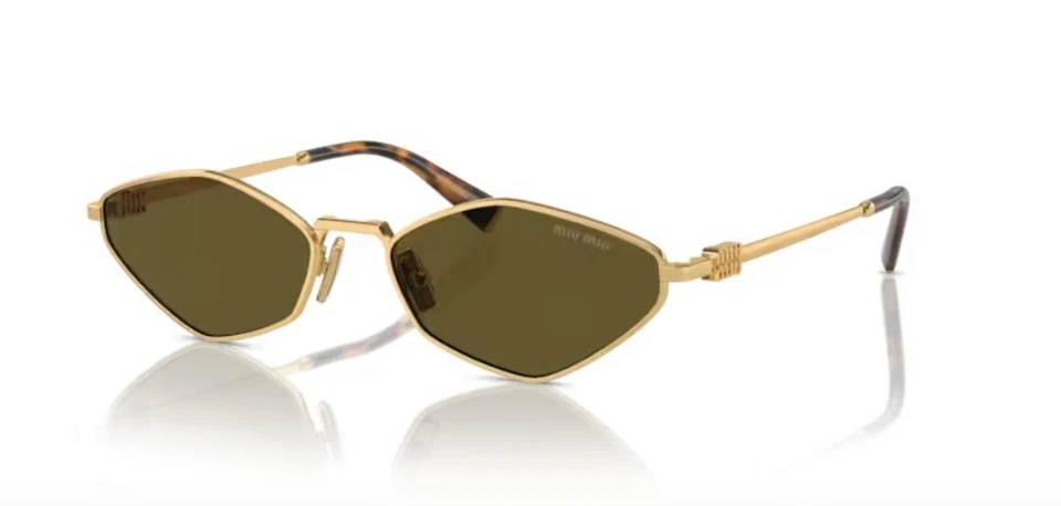 MIU MIU MU 56ZS 5AK09Z Gold Brown Women's 56 mm Sunglasses
