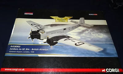 Caixa Corgi AA36903 Ltd Edn Junkers Ju-52 3IM-British Airways 1:72 na caixa - Imagem 1 de 4