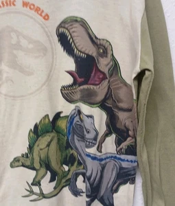 Jurrasic Park Pajama Top T Rex Raptors Boys 8 Jurassic World Shirt Dinosaur - Picture 1 of 4