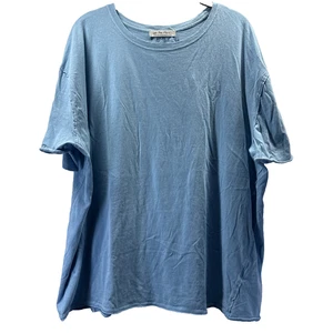 Free People We The Free T-shirt donna grande Boxy Nina manica corta cotone blu - Foto 1 di 8