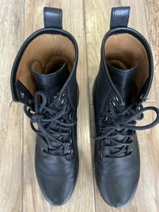 Frye Damenschuhe schwarz Leder Veronica Kampfstiefel Größe 7,5M - Bild 1 von 11
