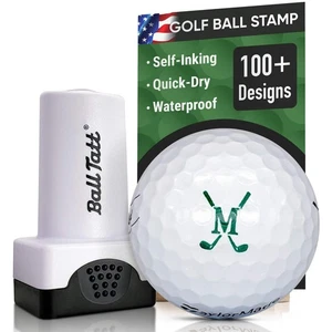 Ball Tatt - M Clubs Golf Ball Stamp Marker, Self-Inking Monogram Ball Stamper - Picture 1 of 5