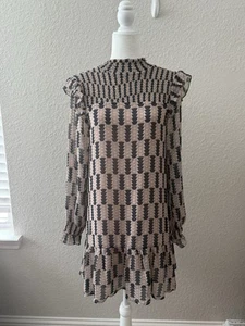 NUEVO CON ETIQUETAS THML Para Mujer Mini Vestido Calado Talla XS Anthropologie Moderno Volantes Boho - Imagen 1 de 8
