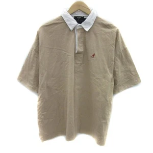 BEAMS HEART x KANGOL LAGER SHIRT POLO SHORT SLEEVE LOGO EMBROIDERY S BEIGE Used - Picture 1 of 4