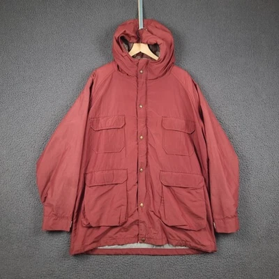 Vintage WOOLRICH Jacket Mens XL Red Parka Coat Blanket Lined Hooded - Image 1 of 4