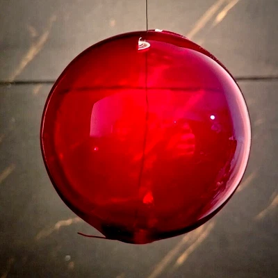 MURANO GLASS THREADING, RED, Ø 100 mm, FOR CHANDELIERS OR DECORATIONS - Image 1 of 4