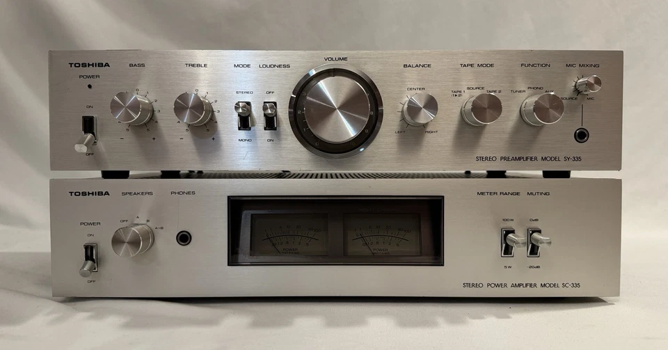 Preamplificador y amplificador Toshiba SY-335 y SC-335 años 70 probado funcionando excelente Foto 1 de 4