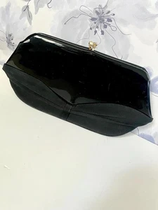 Bolso sin asas negro vintage de noche ropa formal evento especial bolso cartera - Imagen 1 de 6