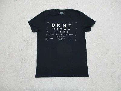 DKNY Donna Karan Shirt Medium Adult Black Casual Meter Feet Cotton Logo Mens M - Image 1 of 4