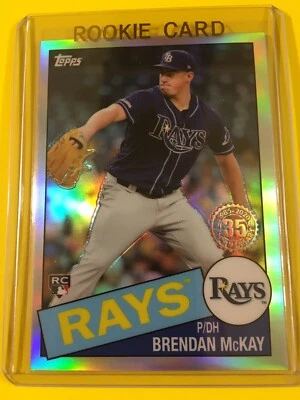 🔥🔥2020 Topps Chrome BRENDAN McKAY ROOKIE 1985 Retro Refractor #85TC-13 Rays - Image 1 of 2