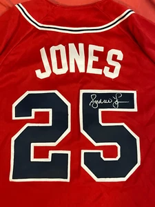 ANDRUW JONES HANDSIGNIERTES SIGNED ATLANTA BRAVES TRIKOT #25 GRÖSSE LARGE - Bild 1 von 7