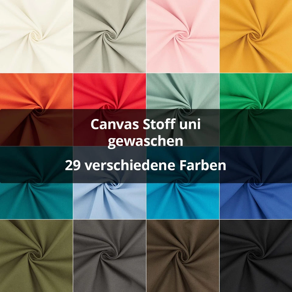 FITZIBIZ Canvas Stoff gewaschen, uni (Meterware ab 0,50m)