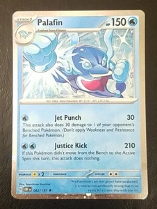 PALAFIN 062/197, HOLO, POKEMON CARD (LP/NM) - Picture 1 of 7