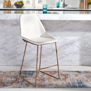 SAFAVIEH Masami Counter Stool | White / Gold | - Picture 1 of 11
