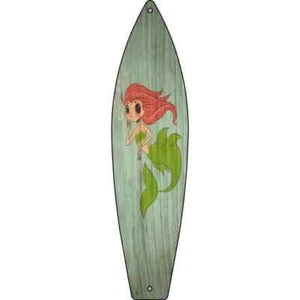 Mermaid Novelty Metal 2"x8" Surfboard Magnet Fridge Refrigerator Home Kitchen - Picture 1 of 1