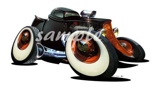 Camiseta Rat Rod Pickup Truck Dibujos Animados Surtido #6RR2 RatRod De Colección 1938 Arte Automático Foto 1 de 1