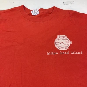 HILTON HEAD ISLAND ON ISLAND TIME TEE T SHIRT Mens M Red South Carolina - Picture 1 of 5