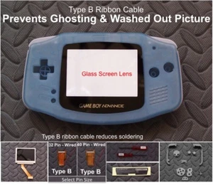 GBA Retroiluminación-Adapt Retroiluminado-AGS101-Mod Kit con Lente de Vidrio + Tipo B-Brillo en Azul Oscuro - Imagen 1 de 10