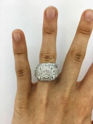 3Ct Diamond 14K White Gold FN 2-Pieces Bridal Lab Created Engagement Ring Set - Image 1 of 4