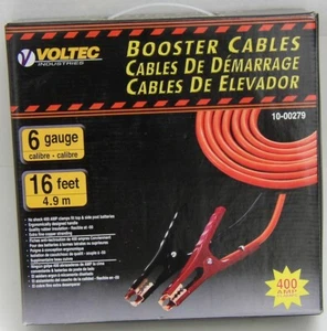 VOLTEC Booster Battery Jumper Jump Cables 6 Gauge 16 Feet 400 AMP Clamps COPPER - Picture 1 of 1