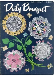 Vintage 50's Crochet Pattern copy Floral Doilies, 8 patterns in one 2 - Picture 1 of 12