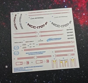 Custom Waterslide Decals for 1:2500 Scale ODYSSEY CLASS U.S.S. ENTERPRISE-F - Foto 1 di 6