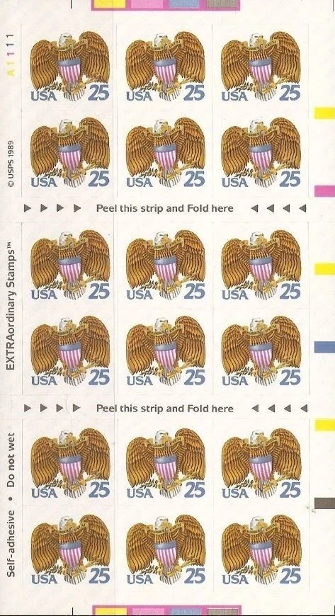 US SC # 2431a Eagle. P # 1111. Complete Booklet Unfolded. MNH - Image 1 of 1
