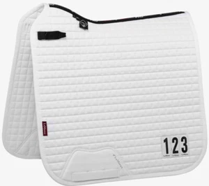 LeMieux Cotton Dressage Competition Square + Numbers 1-9 Plain Classic Pad White - Picture 1 of 4