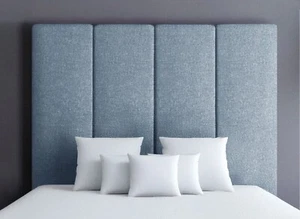 Stylish Tassy Headboard in Luxury Plush Fabric Single Double King Size 30" High - Picture 1 of 40