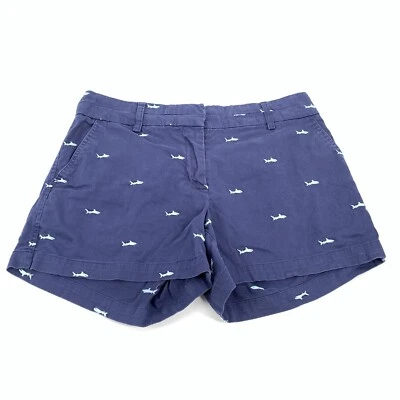 Pantalones Cortos Chinos Británicos Caqui Frente Plano Estampado de Tiburón Talla 6 Para Mujer Azul Marino Informales Foto 1 de 4