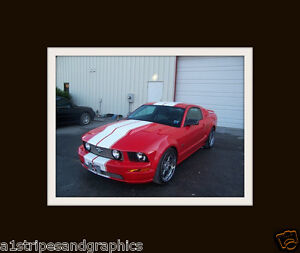05 06 07  08 09 2010 11 12 MUSTANG 10" Twin Rally Stripe Stripes Decals Graphics