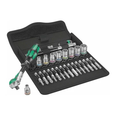WERA SAE 1/4″ DRIVE MULTI-FUNCTION ZYKLOP SPEED RATCHET SOCKET SET - 28 PC. SET - Image 1 of 4