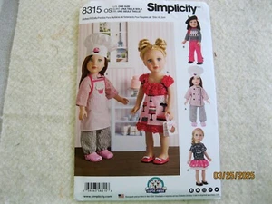 Simplicity 8315 Carla Reiss 18" doll clothes (O) - Picture 1 of 2