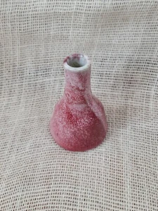 Studio Art Pottery Tall Neck Red Vase Glazed and Signed CC - Picture 1 of 3