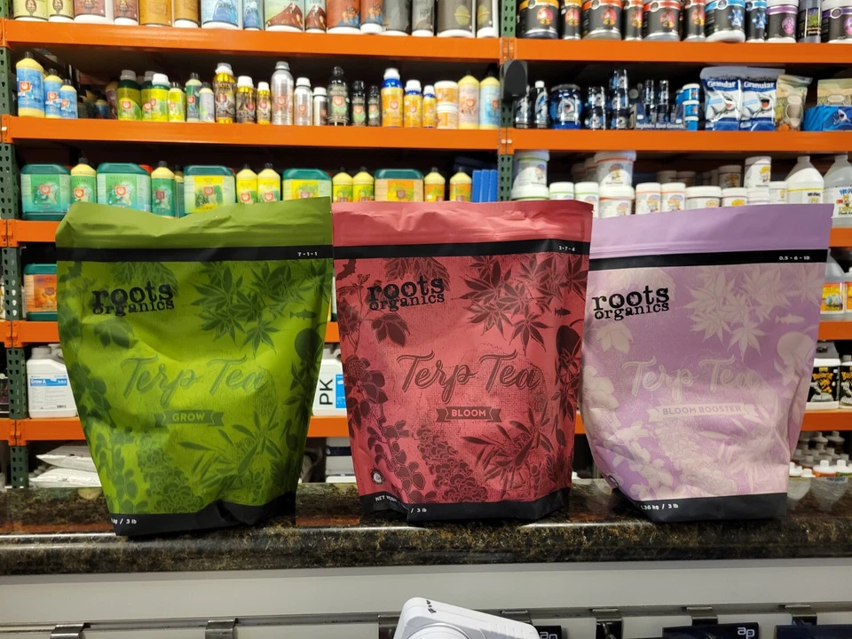 Combo de bolsas de té de terp Aurora Roots Organics de 3 libras - Grow, Flower, & Bloom Boost Foto 1 de 1