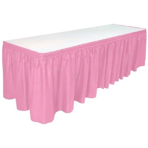 Plastic Table Skirt 29"x14ft for Rectangle Tables Disposable/Reusable BPA Free - Picture 1 of 19