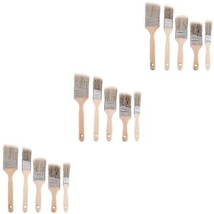  15 Pcs Oil Paint Brush Multi-use Painting Brush Industrial Painting Brush Wood