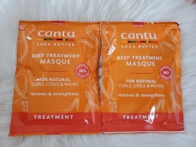 Mascarilla de tratamiento profundo de manteca de karité Cantu para cabello natural 1,75 oz lote de 2 Foto 1 de 4