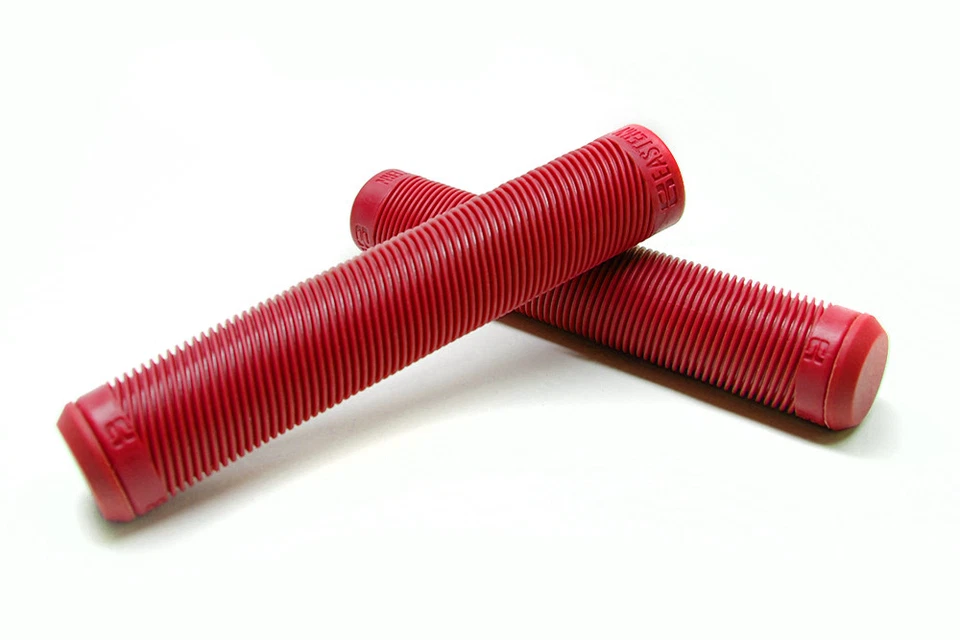 Eastern Bicycle BMX Bike Riblet Grips with Bar Ends Flangeless Red - Image 1 of 1