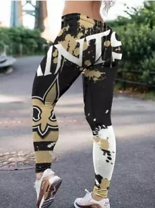 Leggings sportivi donna New Orleans Saints nero e oro - Foto 1 di 2