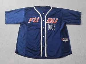 Vintage Fubu Sports 05 Mens Jersey XL 90s Blue Flaws - Picture 1 of 11