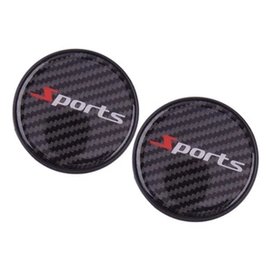 2pcs Black Carbon Fiber Style Water Cup Holder Pad Mat Cushion Slot Non-Slip we - Picture 1 of 6