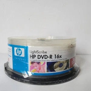 HP Lightscribe 16x 4.7 GB 120 Min DVD-R 15 Discs Sealed Brand New Condition - Picture 1 of 4