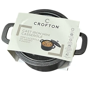 Aldi Crofton Gusseisen Mini Dutch Oven Kasserolle vorgewürzt Griffe & Deckel Neu - Bild 1 von 9