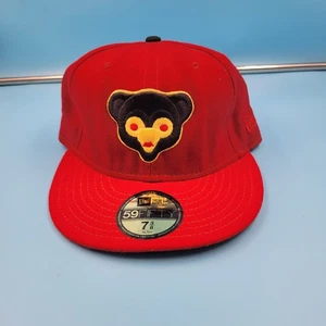 Gorra de béisbol New Era 59FIFTY ajustada de los Chicago Cubs talla 7 3/8 logotipo de oso rojo - Imagen 1 de 14