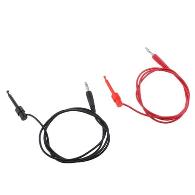 1 Paar Prüfhaken-Clip Zum Geraden Bananenstecker Anschlusskabel Kabel 1M - Image 1 of 3